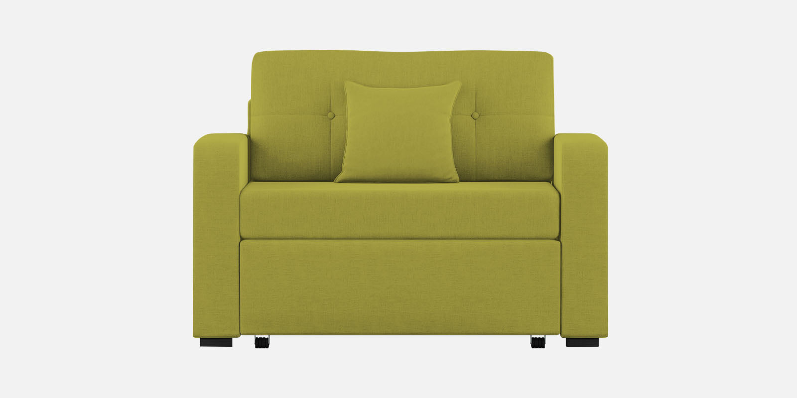 Rocky Fabric 2 Seater Pull Out Sofa Cum Bed In Parrot Green Colour With Storage