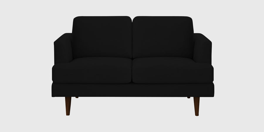 Motra Velvet 2 Seater Sofa In Adam Black Colour - Febonic Living