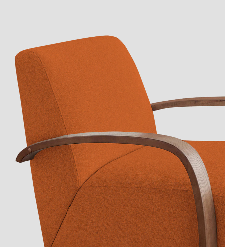 Balma Fabric Swivel Chair In Vivid Orange Colour - Febonic Living
