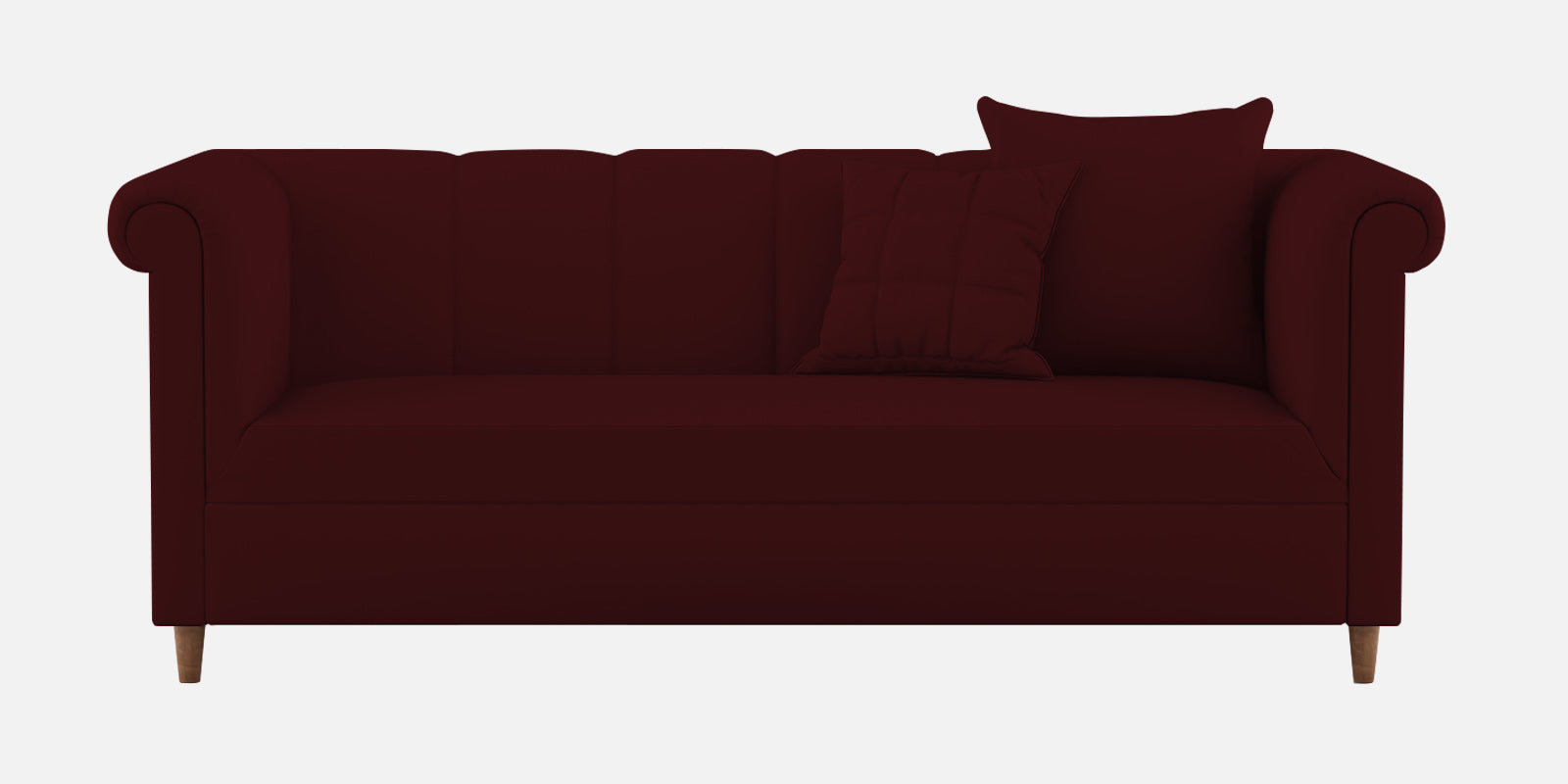 Rubi Velvet 3 Seater Sofa in Dark Maroon Colour