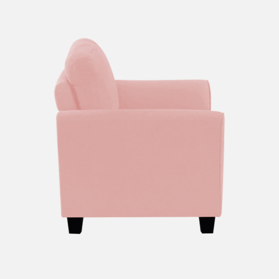 Daroo Velvet 1 Seater Sofa In Millennial Pink Colour - Febonic Living