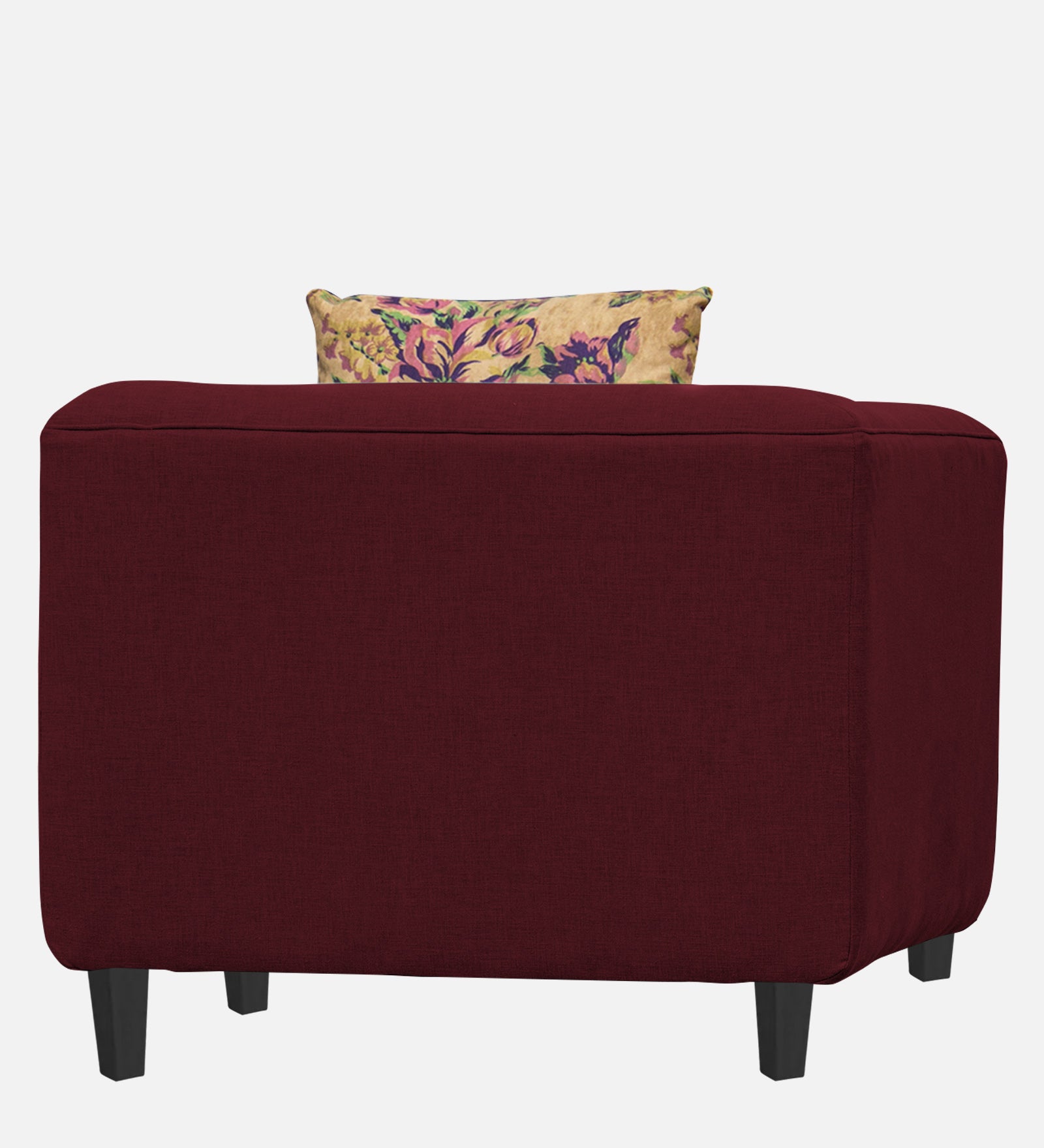 Niki Fabric 1 Seater Sofa in Blood Maroon Colour