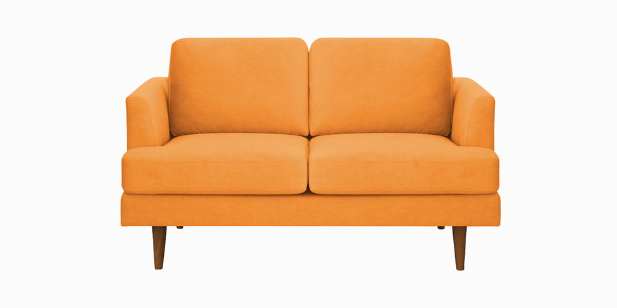 Motra Velvet 2 Seater Sofa In Tangerine Orange Colour - Febonic Living