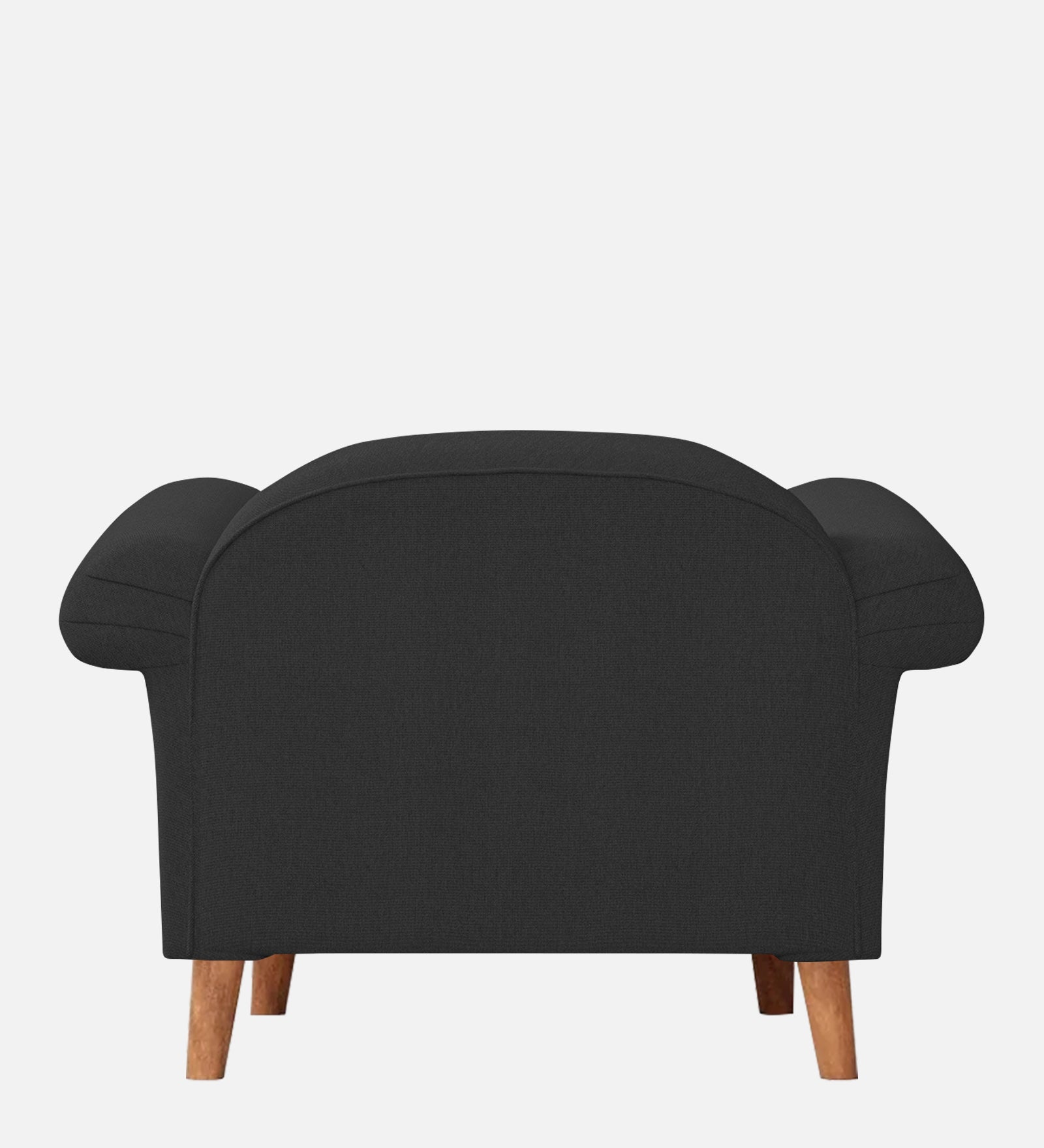 Barber Fabric 1 Seater Sofa in Bitter Black Colour