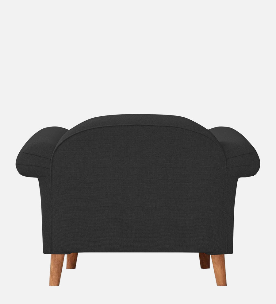 Barber Fabric 1 Seater Sofa In Bitter Black Colour - Febonic Living