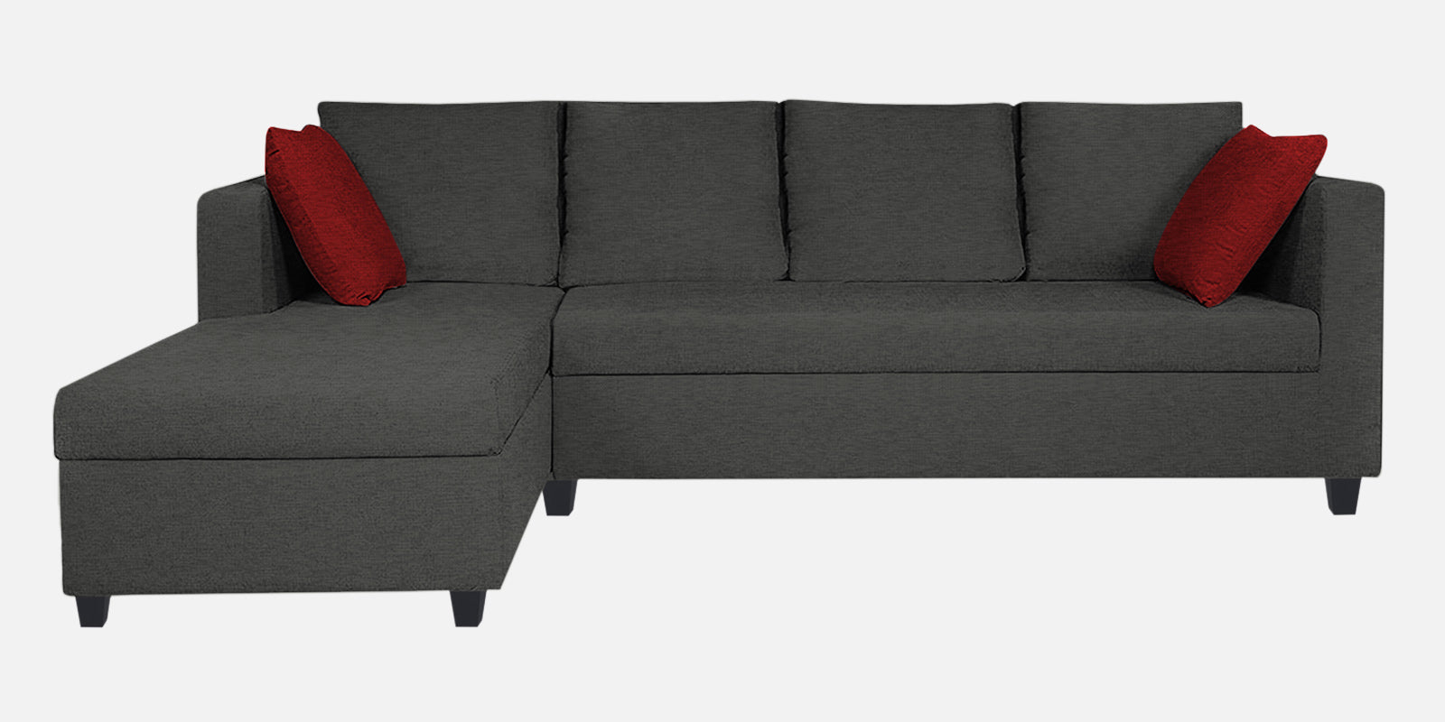 Nebula Fabric RHS Sectional Sofa (3+Lounger) in Charcoal Grey Colour