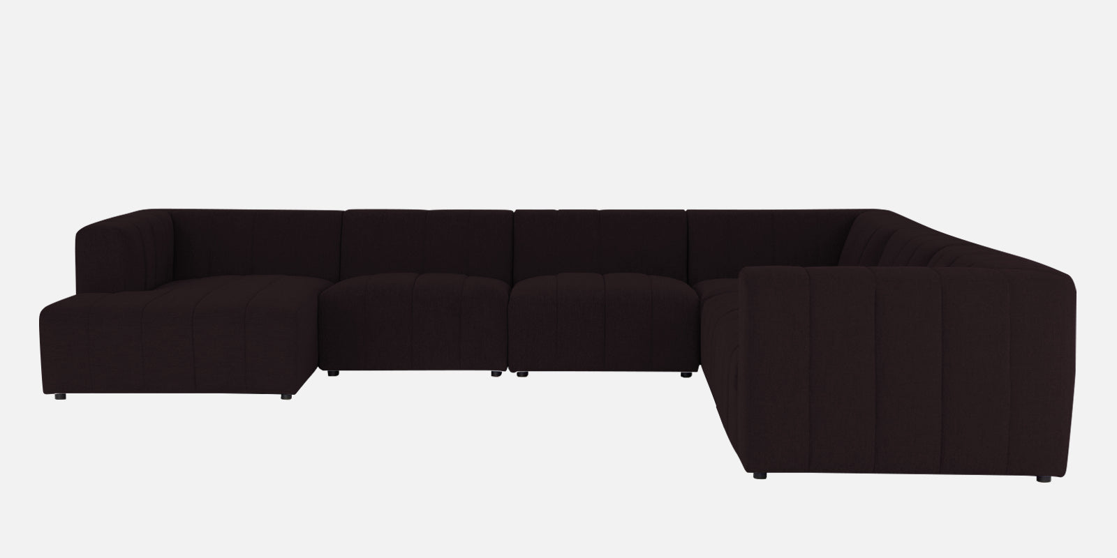 Damo Fabric RHS 8 Seater Sectional Sofa In Cara Brown Colour