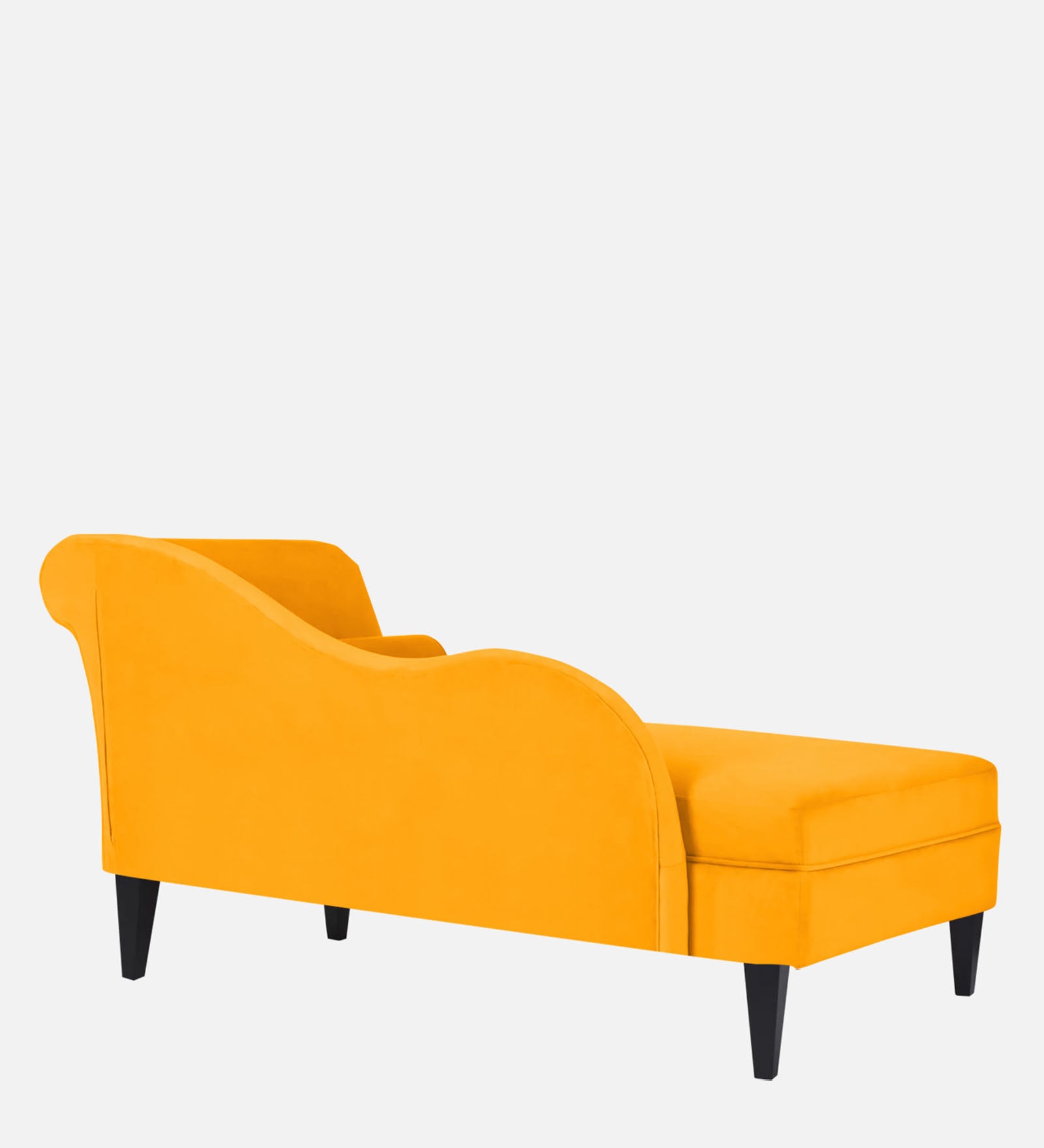 Rana Velvet RHS Chaise Lounger In Saffron yellow Colour