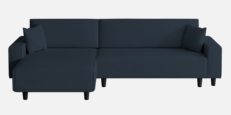 Peach Fabric Rhs 6 Seater Sofa Cum Bed With Storage In Denim Blue Colour - Febonic Living