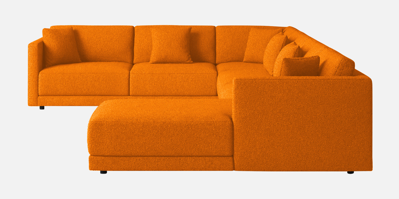 Carlin Fabric LHS 8 Seater Sectional Sofa In Vivid Orange Colour