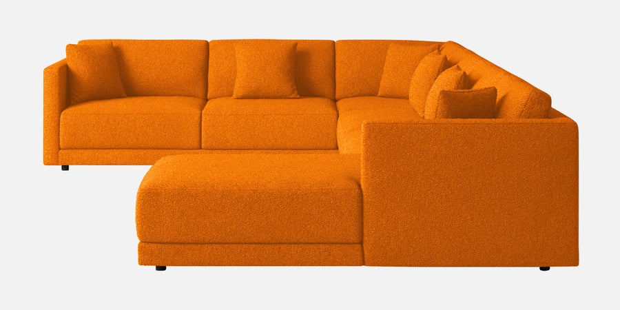 Carlin Fabric Lhs 8 Seater Sectional Sofa In Vivid Orange Colour - Febonic Living