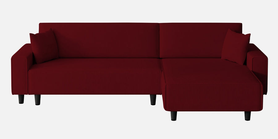 Peach Fabric Lhs 6 Seater Sofa Cum Bed With Storage In Ruby Red Colour - Febonic Living
