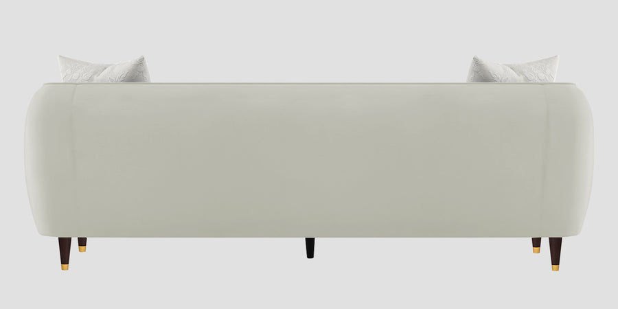 Hairo Velvet 3 Seater Sofa In Bone Grey Colour - Febonic Living