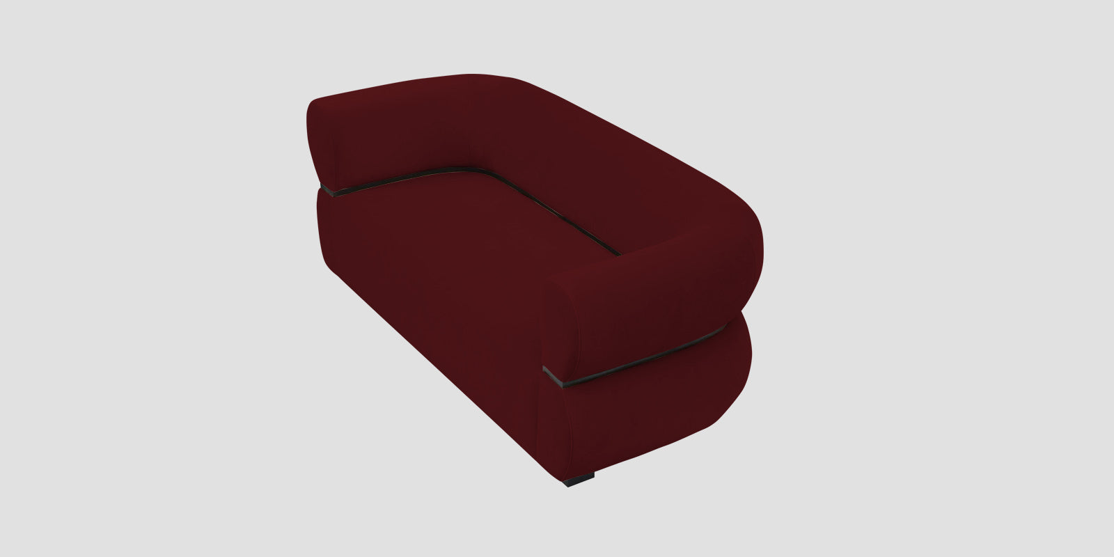 Kula Velvet 2 Seater Sofa In Dark Maroon Colour