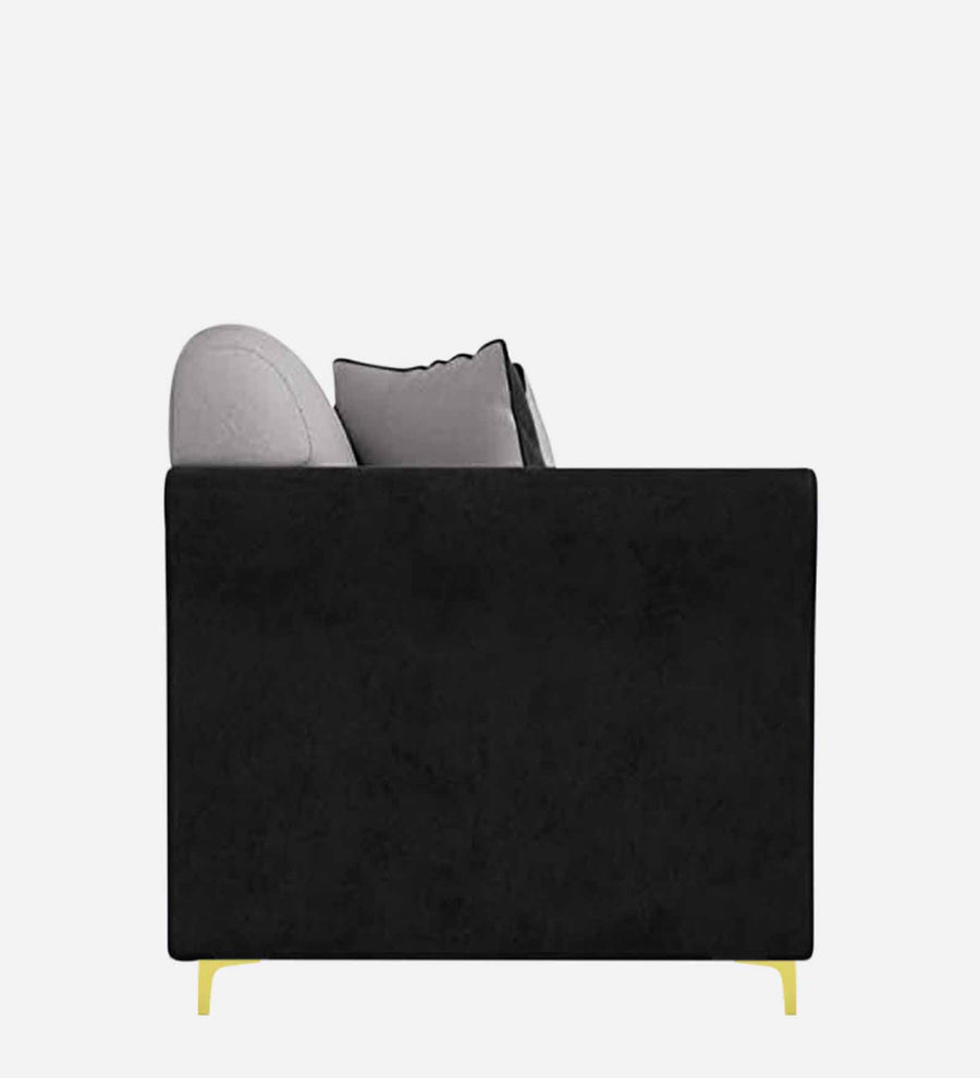 Jordan Velvet 1 Seater Sofa In Adam Black And Concreate Grey Colour - Febonic Living