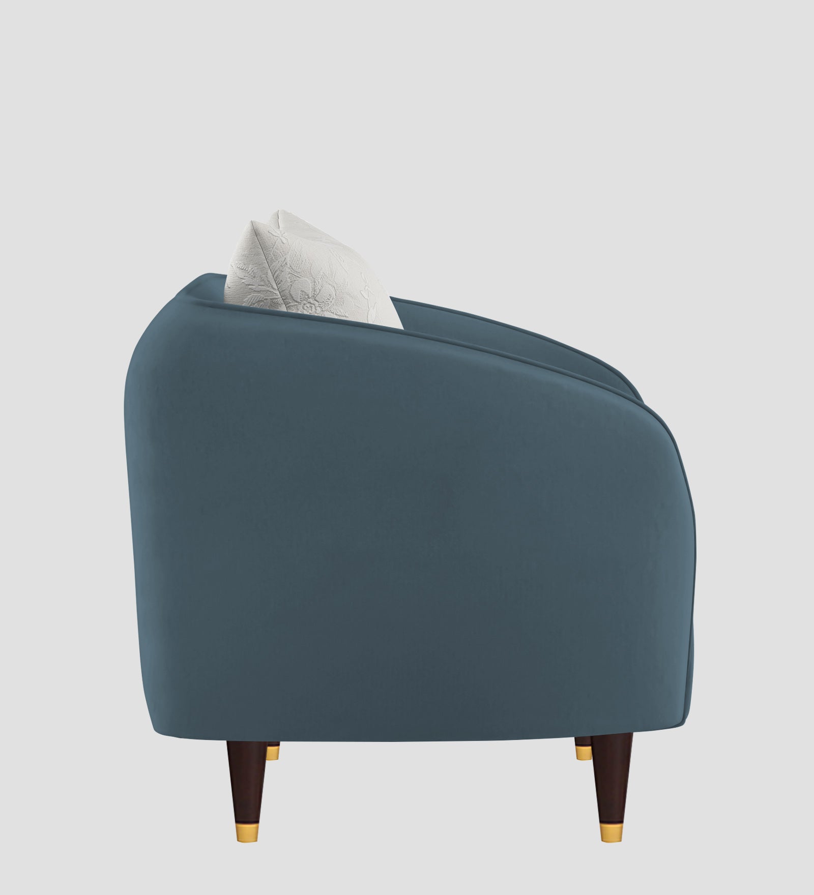 Hairo Velvet 1 Seater Sofa In  Oxford Blue Colour - Febonic Living