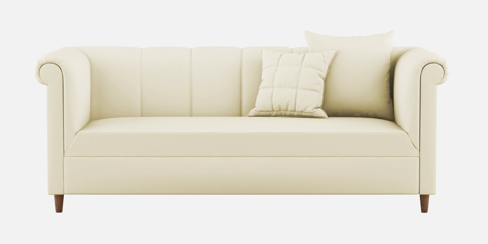 Rubi Velvet 3 Seater Sofa in Warm White Colour