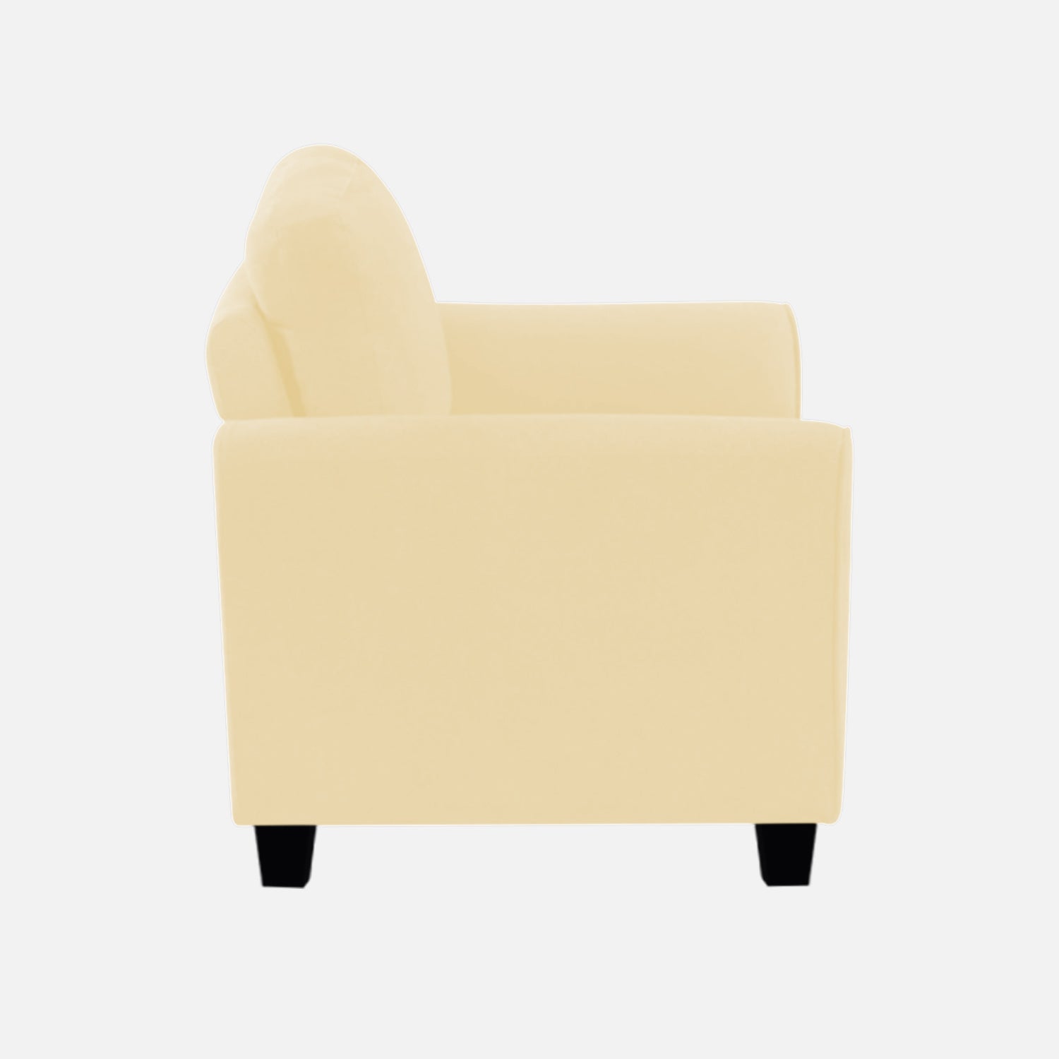 Daroo Velvet 1 Seater Sofa In Sandy Beige Colour