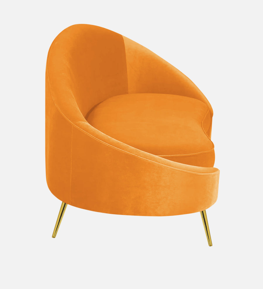 Cely Velvet Lhs Chaise Lounger In Tangerine Orange Colour - Febonic Living