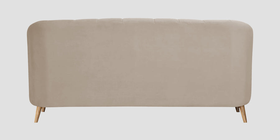 Kaylee Velvet 3 Seater Sofa In Cream Beige Colour - Febonic Living