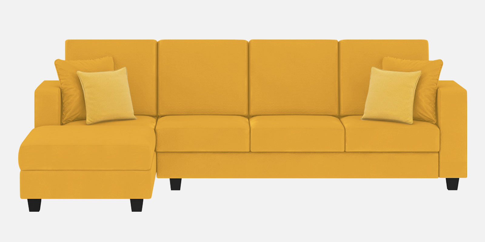 Nabi Fabric RHS Sectional Sofa (3 + Lounger) In Bold Yellow Colour