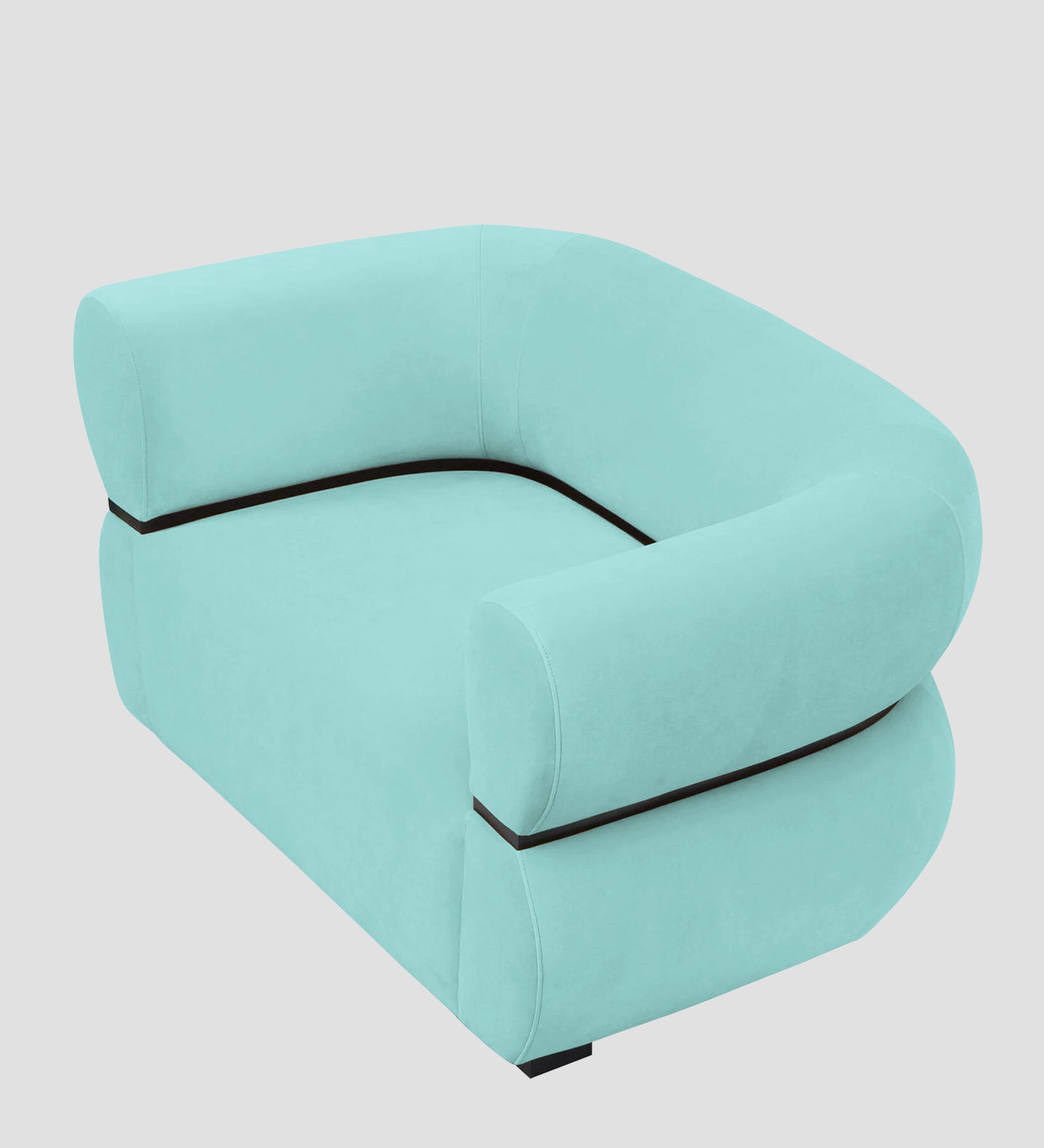 Kula Velvet 1 Seater Sofa In Barmunda Aqua Colour