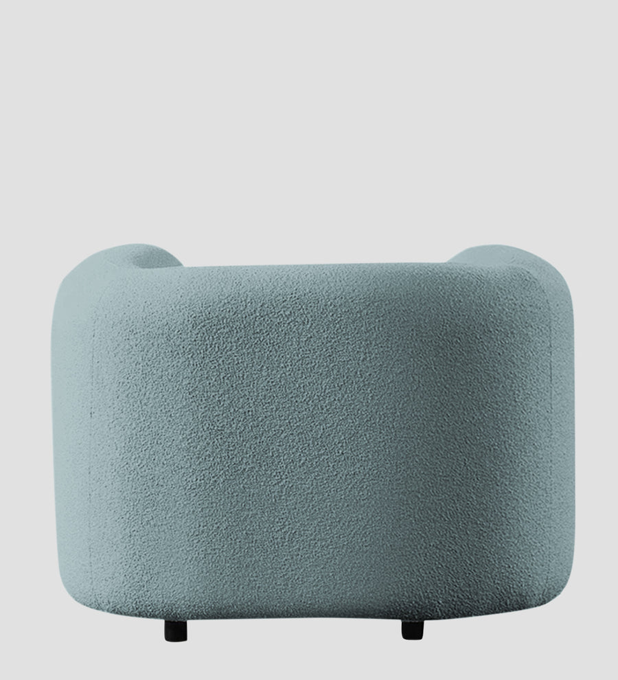 Corny Boucle Fabric 1 Seater Sofa In Stormy Blue Colour - Febonic Living