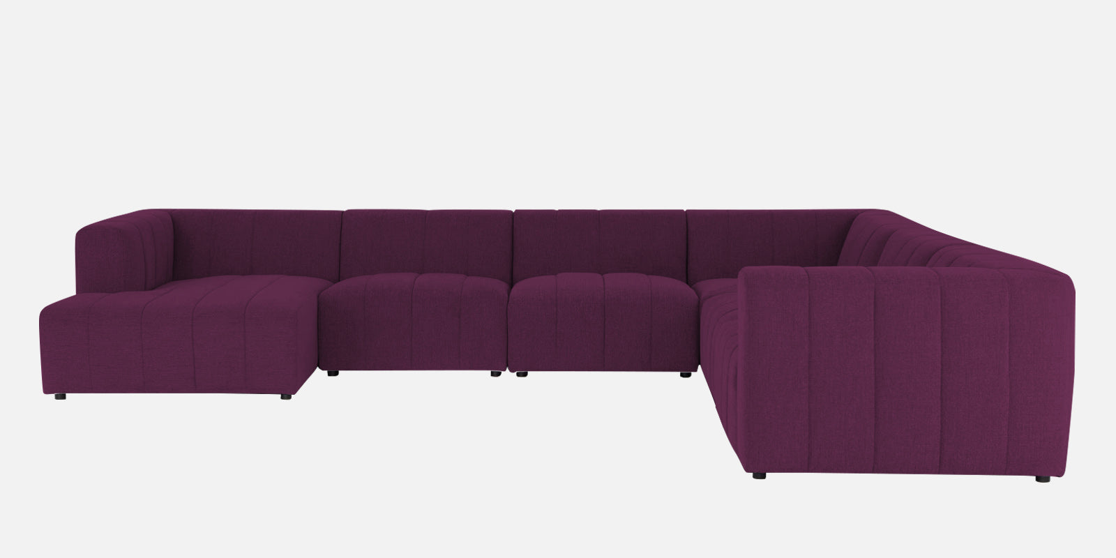 Damo Fabric RHS 8 Seater Sectional Sofa In Greek Purple Colour