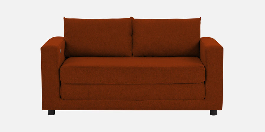 Roman Fabric 3 Seater Foldable Sofa Cum Bed In Burnt Orange Colour With Usb Port - Febonic Living
