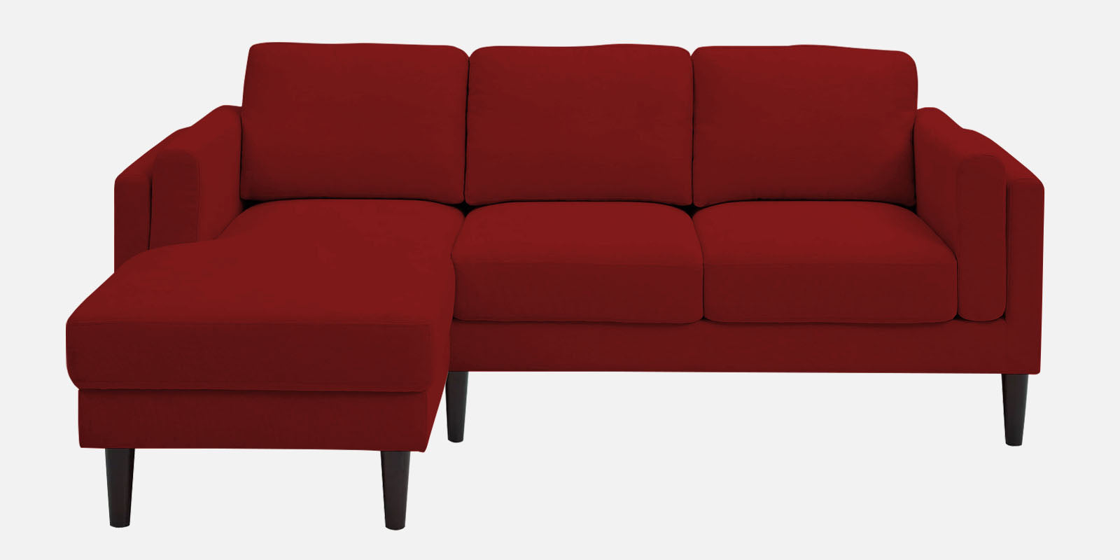 Creata Fabric RHS Sectional Sofa (2+Lounger) in Blood Maroon Colour by Febonic