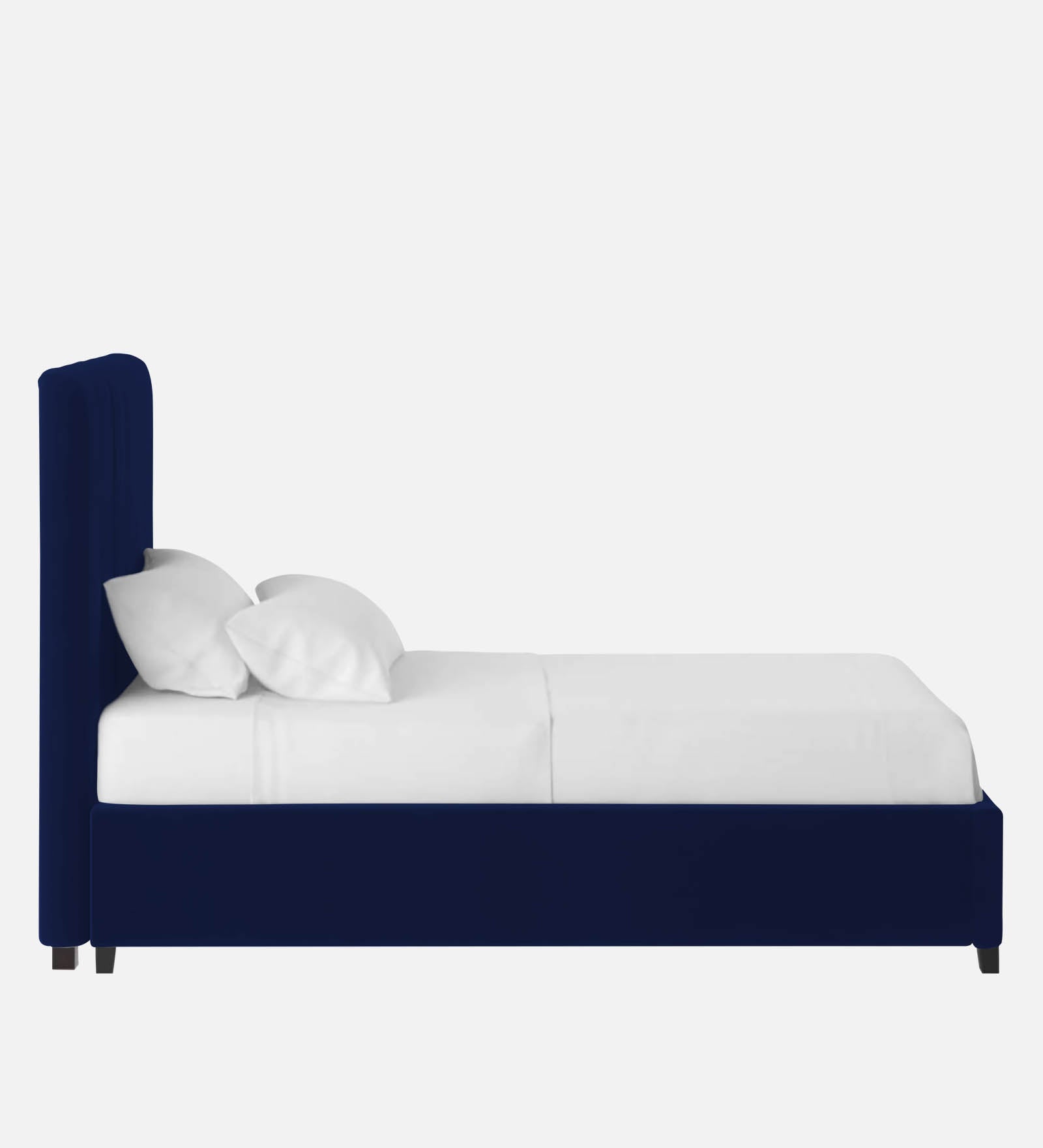 Lara Velvet Single Size Bed In Dark Blue In Colour