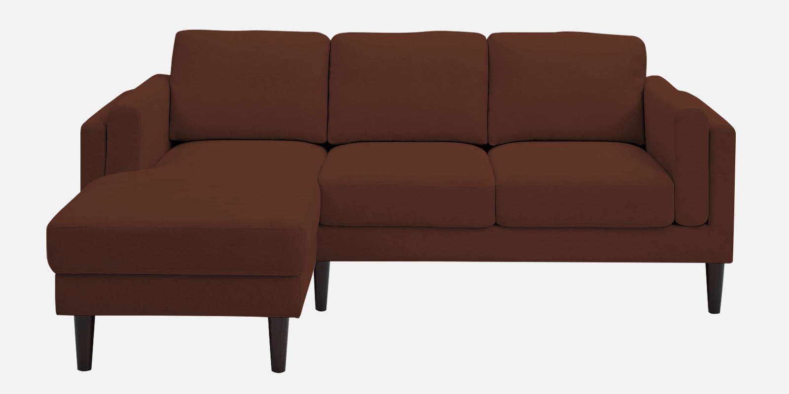 Creata Fabric RHS Sectional Sofa (2+Lounger) in Coffee Brown Colour by Febonic