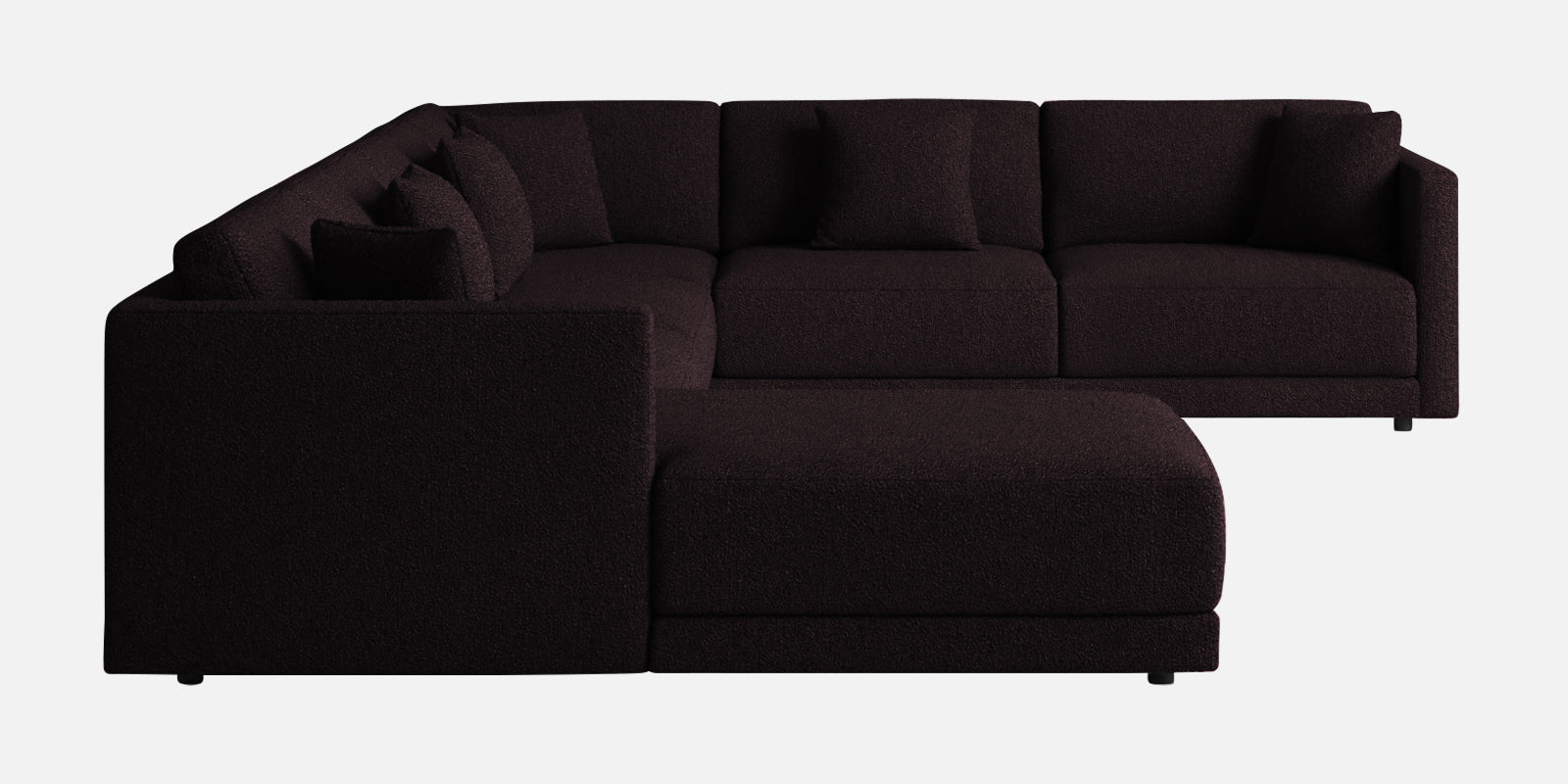 Carlin Fabric RHS 8 Seater Sectional Sofa In Cara Brown Colour