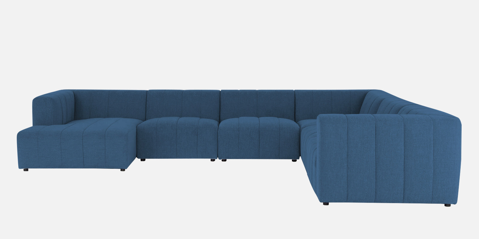 Damo Fabric RHS 8 Seater Sectional Sofa In Light Blue Colour