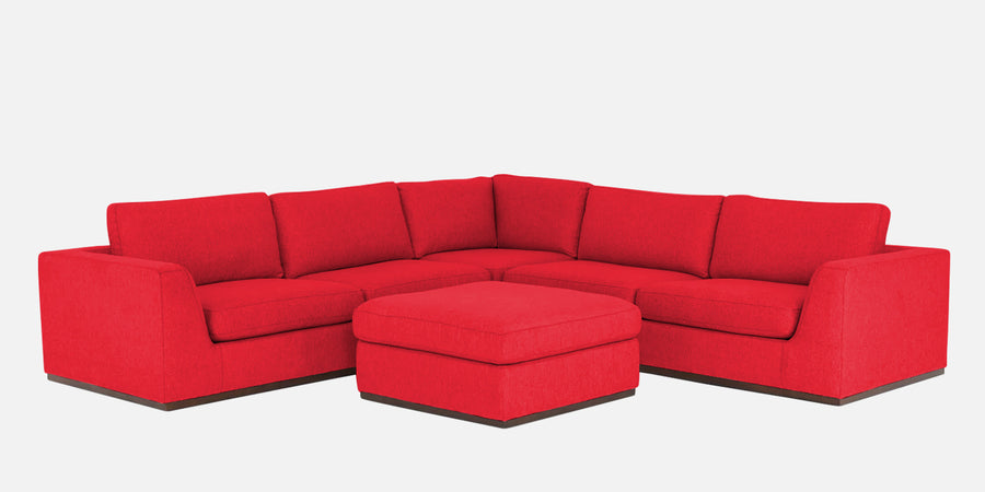 Freedom Velvet 6 Seater Rhs Corner Sofa In Ox Blood Maroon Colour With Ottoman - Febonic Living