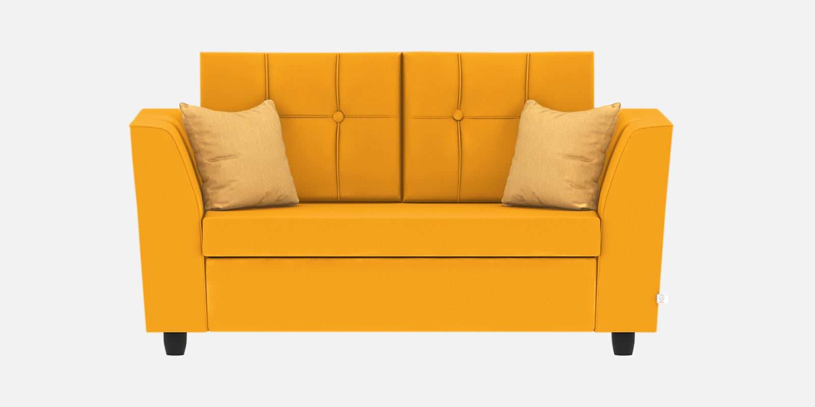 Nestin Velvet 2 Seater Sofa in Safforn Yellow Colour