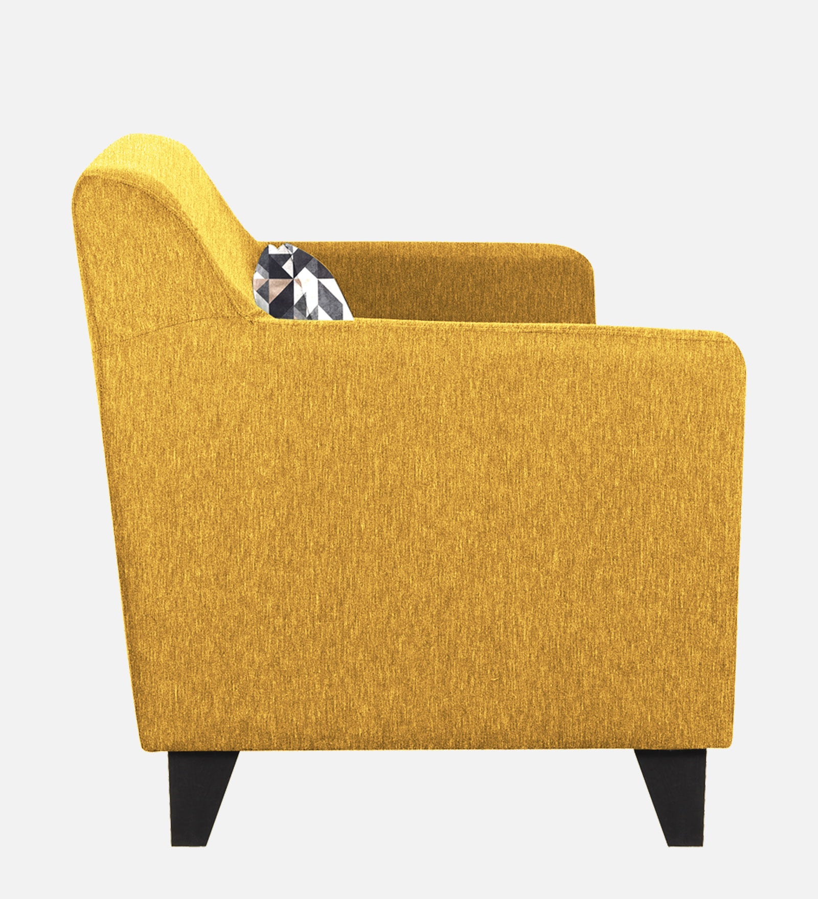 Melaan Fabric 1 Seater Sofa In Bold Yellow Colour