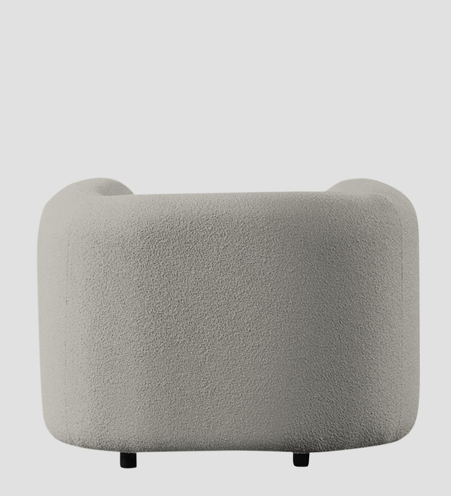 Corny Boucle Fabric 1 Seater Sofa In Fog Grey Colour - Febonic Living