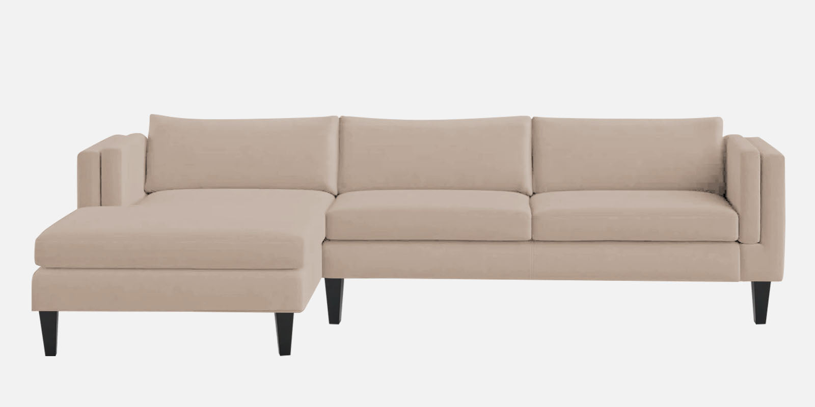 Jasper Velvet RHS Sectional Sofa (3+Lounger) in Camel Beige Colour