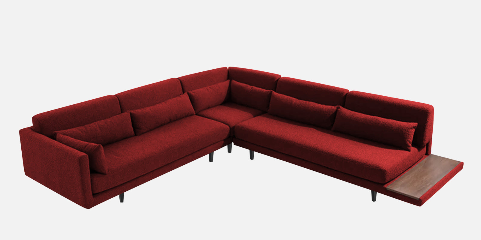 Malta Fabric 6 Seater LHS Sectional Sofa In Blood Maroon Colour