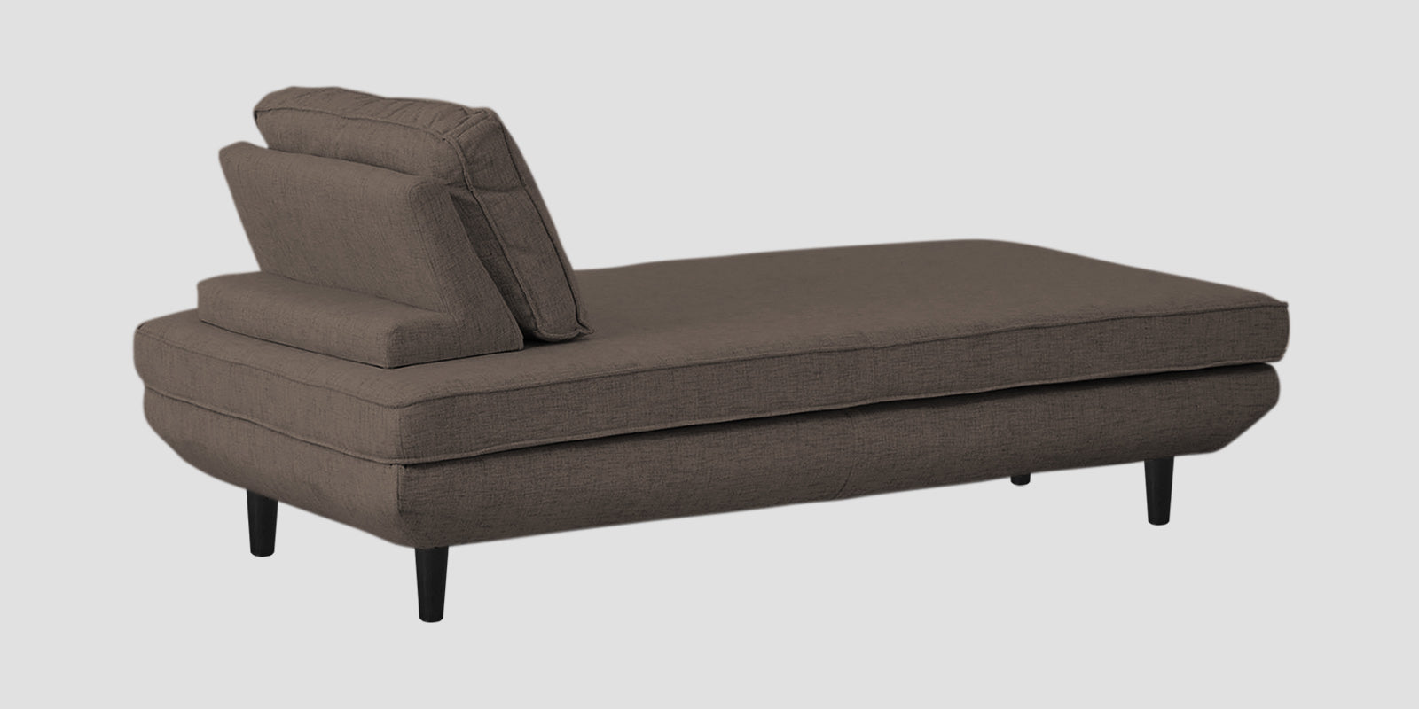 Hiver Fabric Day Bed Sofa In Caspa Brown Colour With Back Rest - Febonic Living