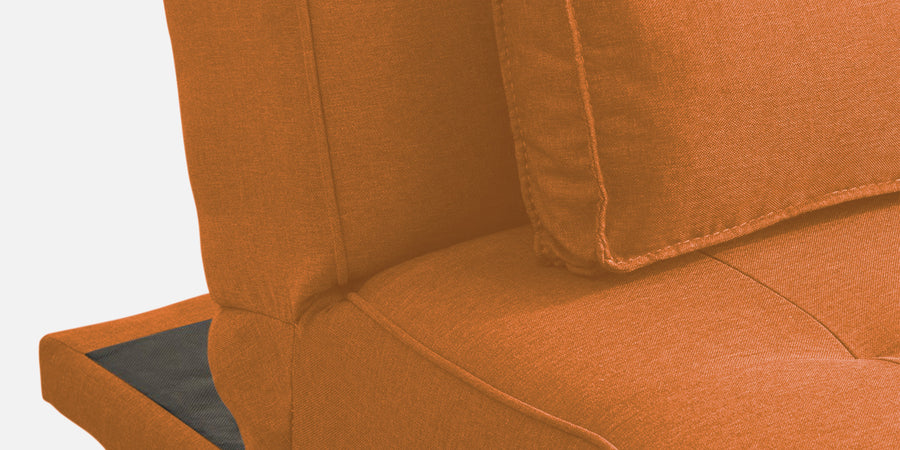 Jerry Fabric 3 Seater Convertible Sofa Cum Bed In Dark Orange Colour - Febonic Living