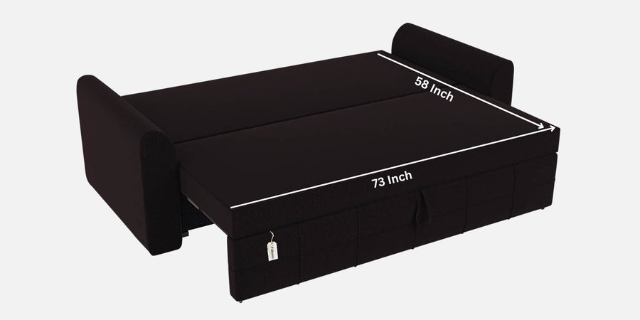 Ines Fabric 3 Seater Pull Out Sofa Cum Bed In Cara Brown Colour With Storage - Febonic Living