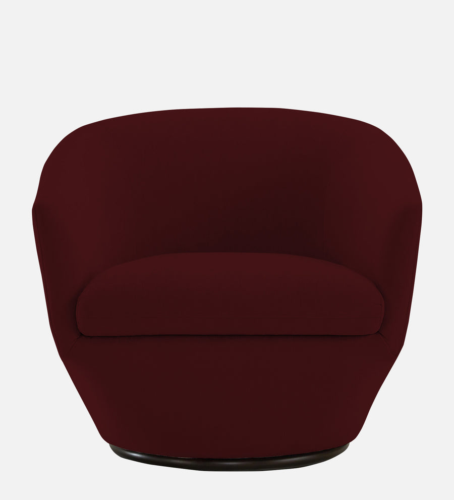 Haddie Velvet Swivel Chair In Blood Maroon Colour - Febonic Living