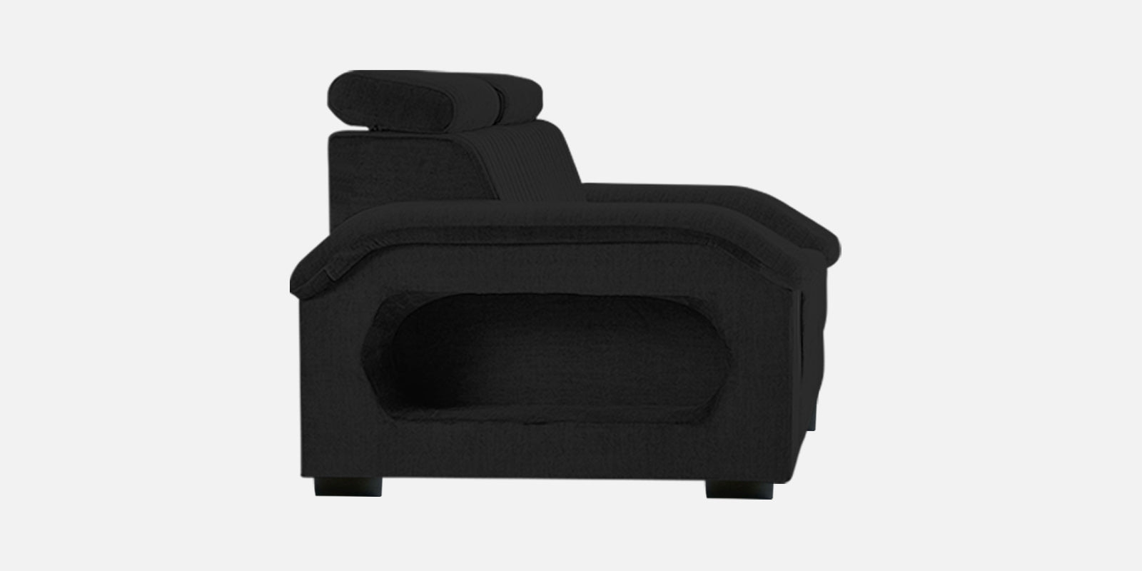 Draco Fabric 2 Seater Sofa In Zed Black Colour