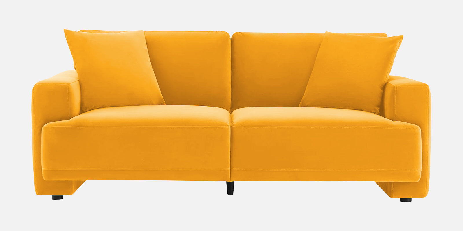 Kosta Velvet 2 Seater Sofa in Safforn Yellow Colour