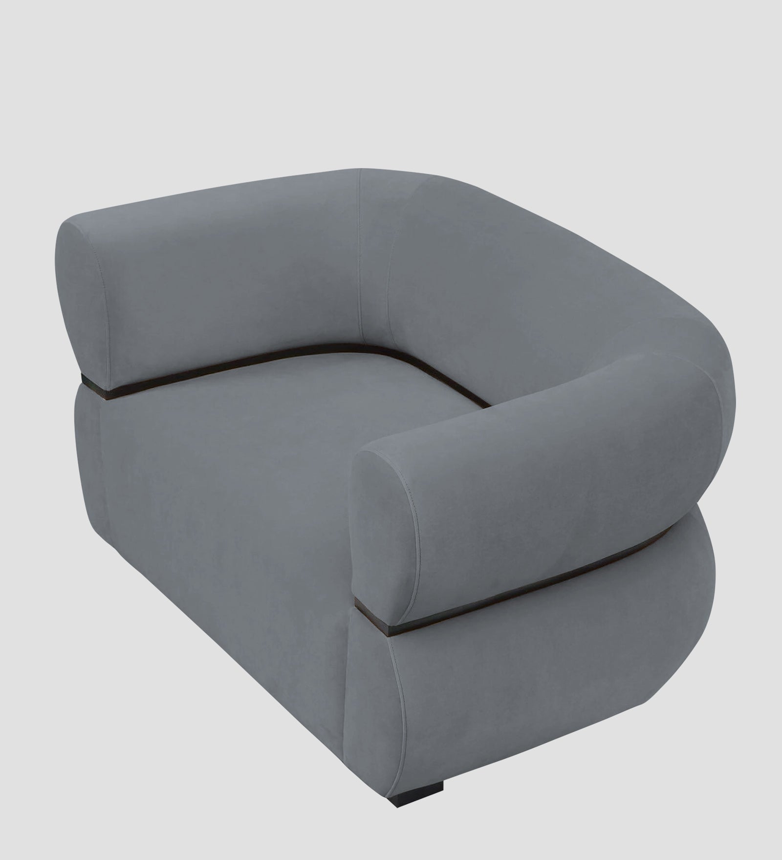 Kula Velvet 1 Seater Sofa In Pubble Grey Colour