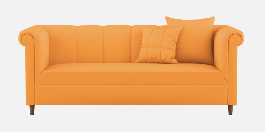 Rubi Velvet 3 Seater Sofa In Tangerine Orange Colour - Febonic Living