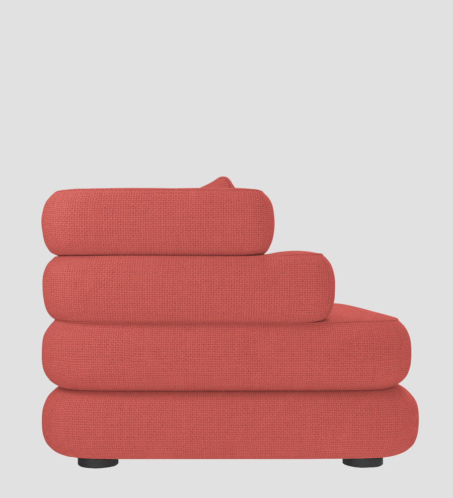 Wener Fabric 1 Seater Sofa In Salmon Pink Colour - Febonic Living