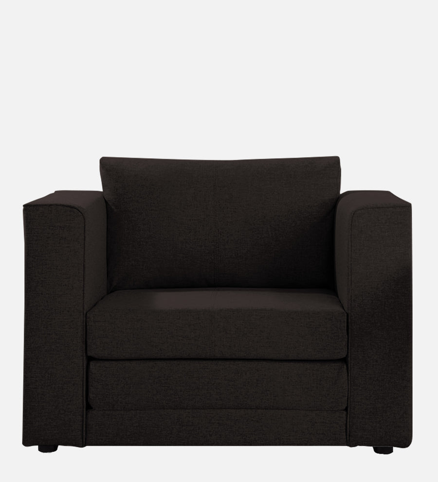 Kenia Fabric 1 Seater Foldable Sofa Cum Bed In Cara Brown Colour - Febonic Living